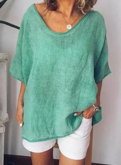 Women's T-shirt – Loose Fit – Short Sleeves – Light and Breathable