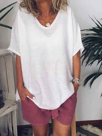Women's T-shirt – Loose Fit – Short Sleeves – Light and Breathable