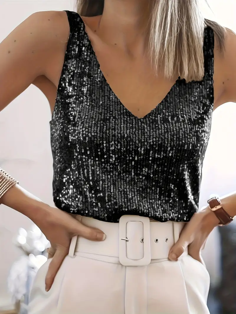 Elisa - Sleeveless sequin top