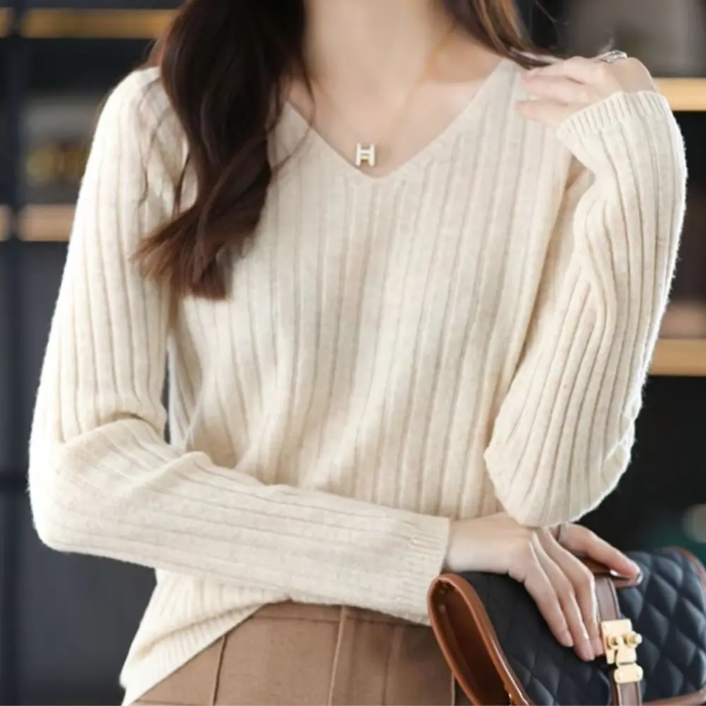 Ella V-Neck Knitted Women Sweater
