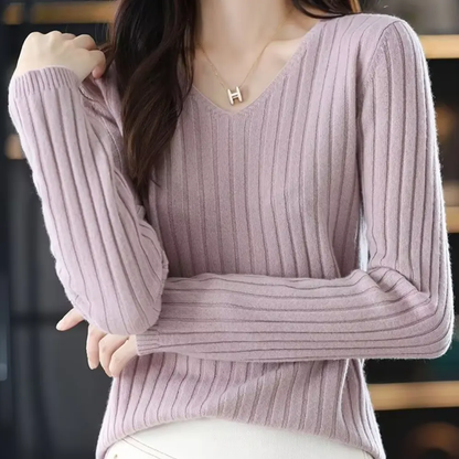 Ella V-Neck Knitted Women Sweater