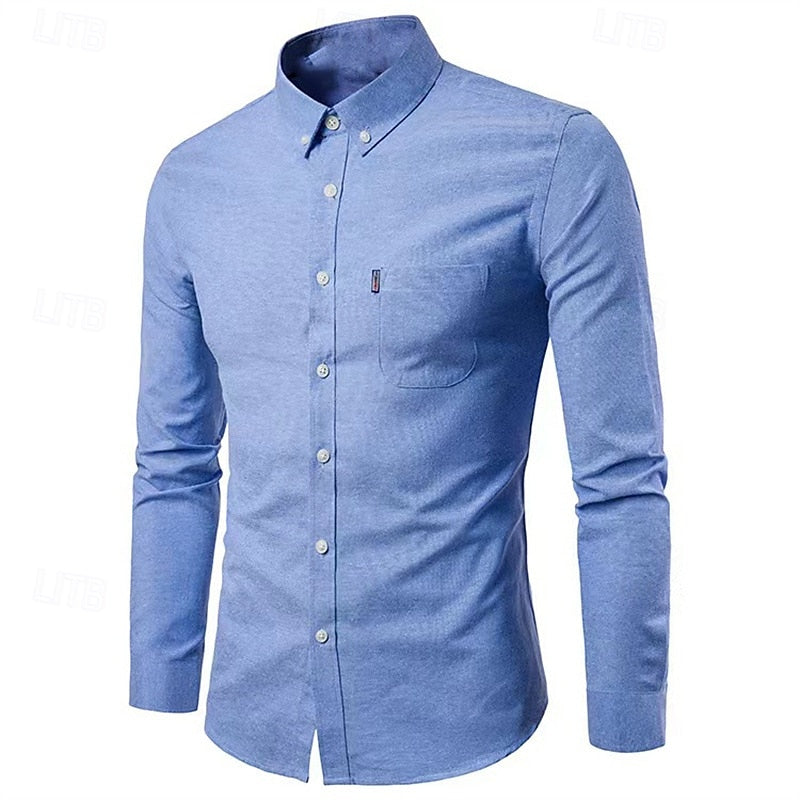 James Men's Casual Button Down Shirt With Chest Pocket For Everyday Comfort By TrendAura
