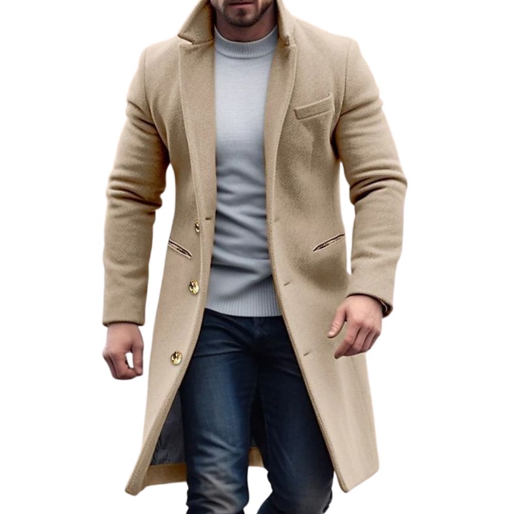 Mens Button Up Trench Coat Longline Overcoat For Men With Effortless Edge And Polished Look