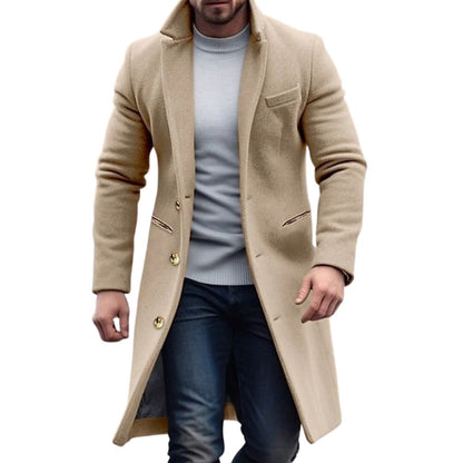 Mens Button Up Trench Coat Longline Overcoat For Men With Effortless Edge And Polished Look