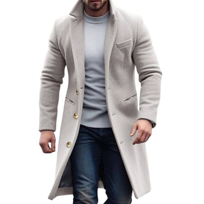 Mens Button Up Trench Coat Longline Overcoat For Men With Effortless Edge And Polished Look