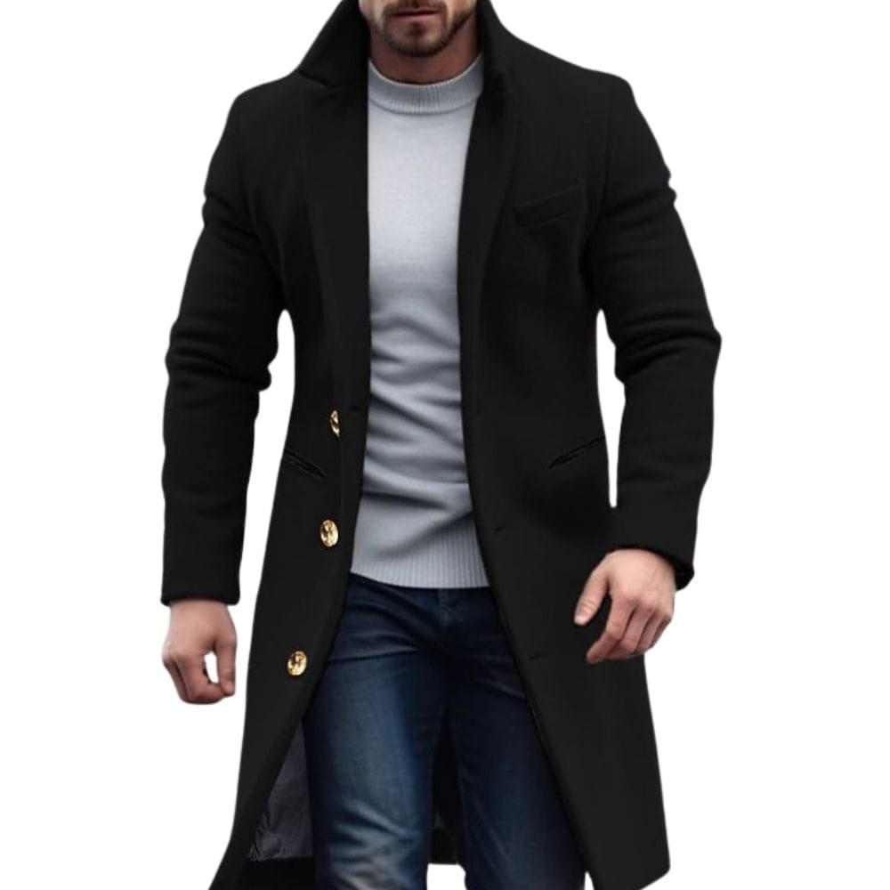 Mens Button Up Trench Coat Longline Overcoat For Men With Effortless Edge And Polished Look