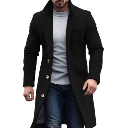 Mens Button Up Trench Coat Longline Overcoat For Men With Effortless Edge And Polished Look