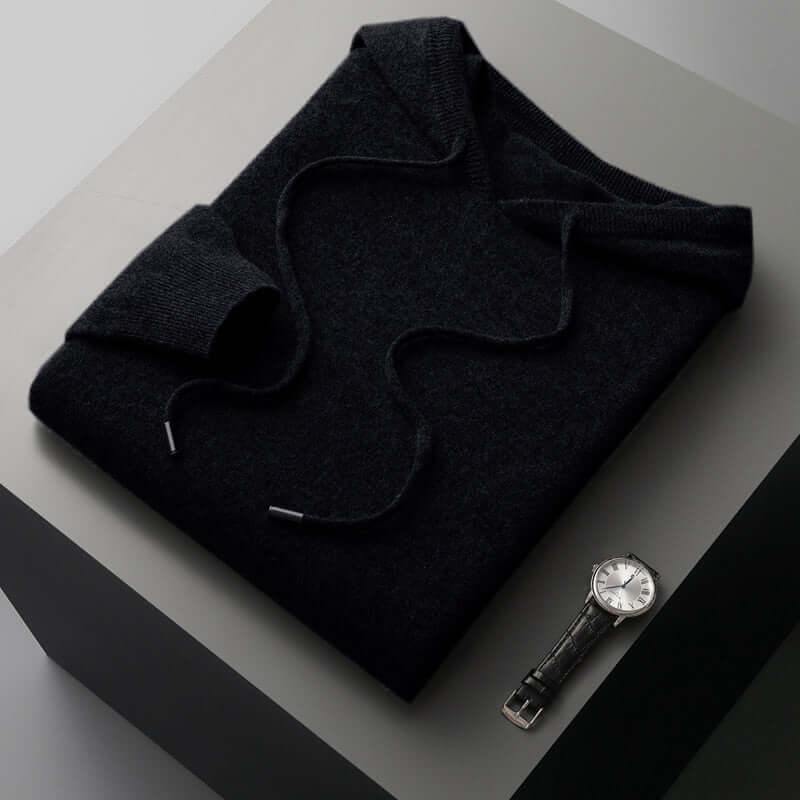Mens Knitted Hoodie Soft Warm Knit Fabric For Everyday Comfort And Casual Style For Cold Weather