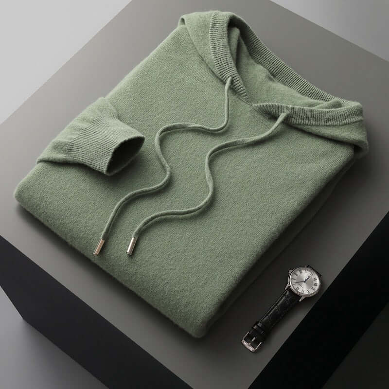 Mens Knitted Hoodie Soft Warm Knit Fabric For Everyday Comfort And Casual Style For Cold Weather
