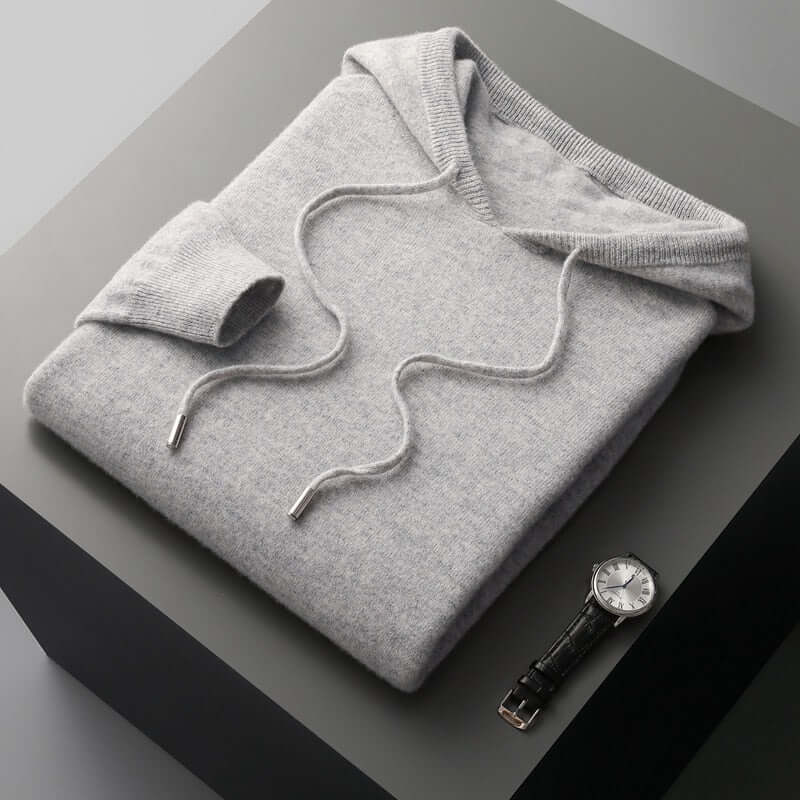 Mens Knitted Hoodie Soft Warm Knit Fabric For Everyday Comfort And Casual Style For Cold Weather