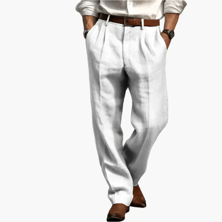 Men's Retro Suit Pants With Pleated Straight Cut For Business And Leisure Comfort And Timeless Style