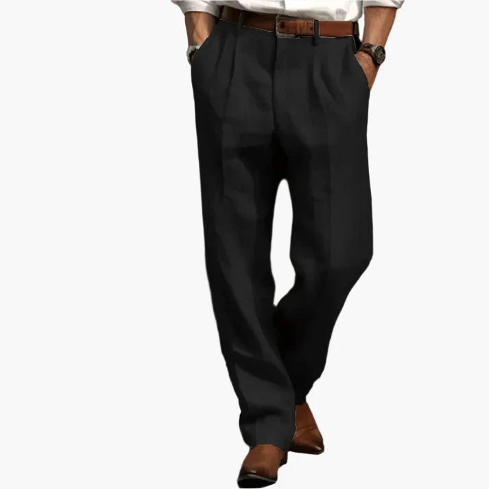 Men's Retro Suit Pants With Pleated Straight Cut For Business And Leisure Comfort And Timeless Style