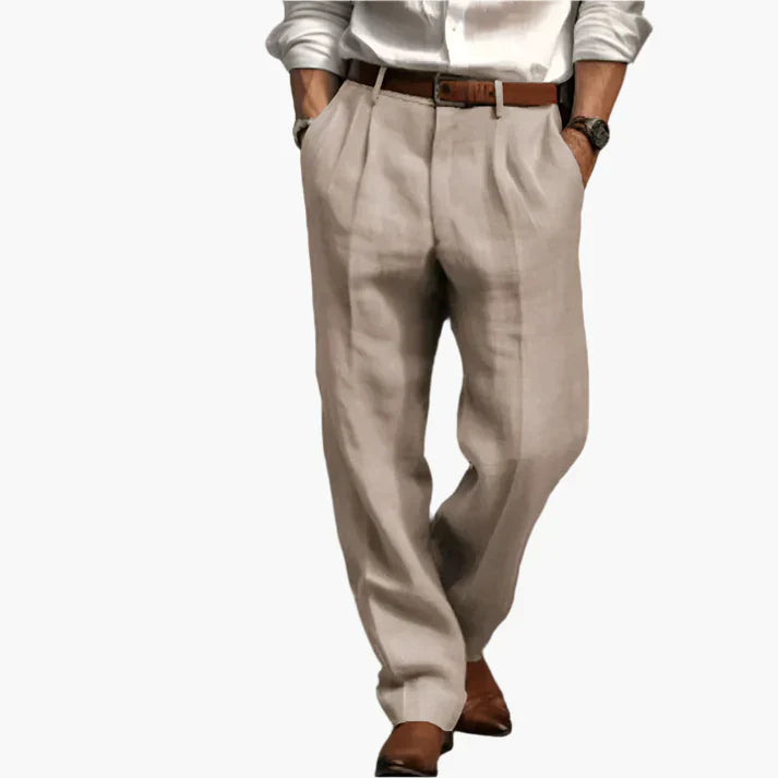 Men's Retro Suit Pants With Pleated Straight Cut For Business And Leisure Comfort And Timeless Style
