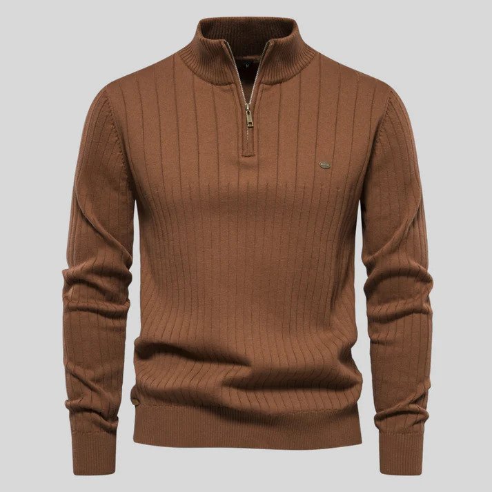 TrendAura | Half-Zip Knit Jumper for Men