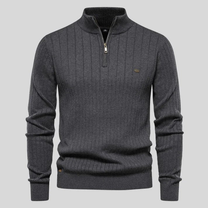TrendAura | Half-Zip Knit Jumper for Men