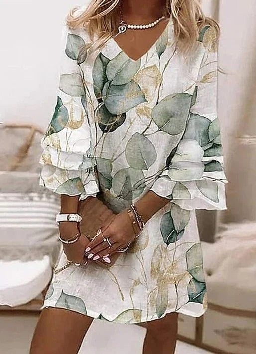 Women's dress with V-neck | Mini