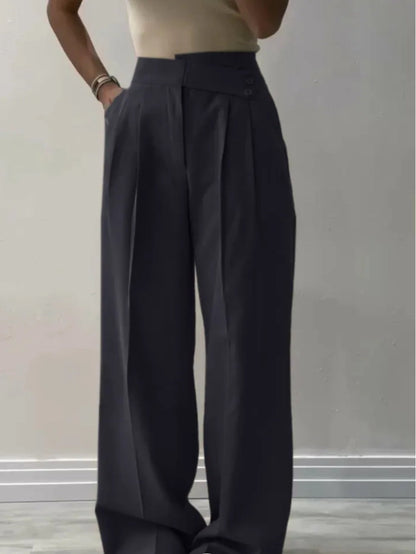 Maartje Womens Pants Asymmetrical Waist Flattering Classic Fit For Modern Professionals
