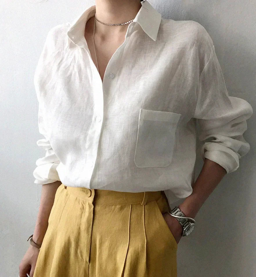 Beatrix | Elegant leisure blouse made of linen for women