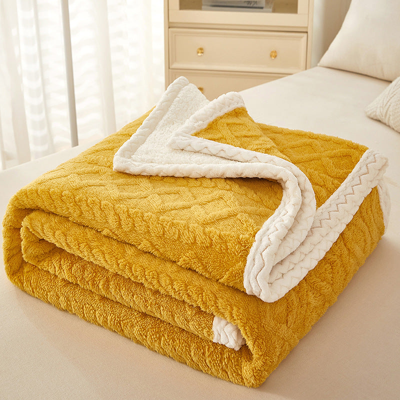 Premium Sherpa Fleece Throw Blanket Reversible Textured Design For Cozy Couches And Lounging