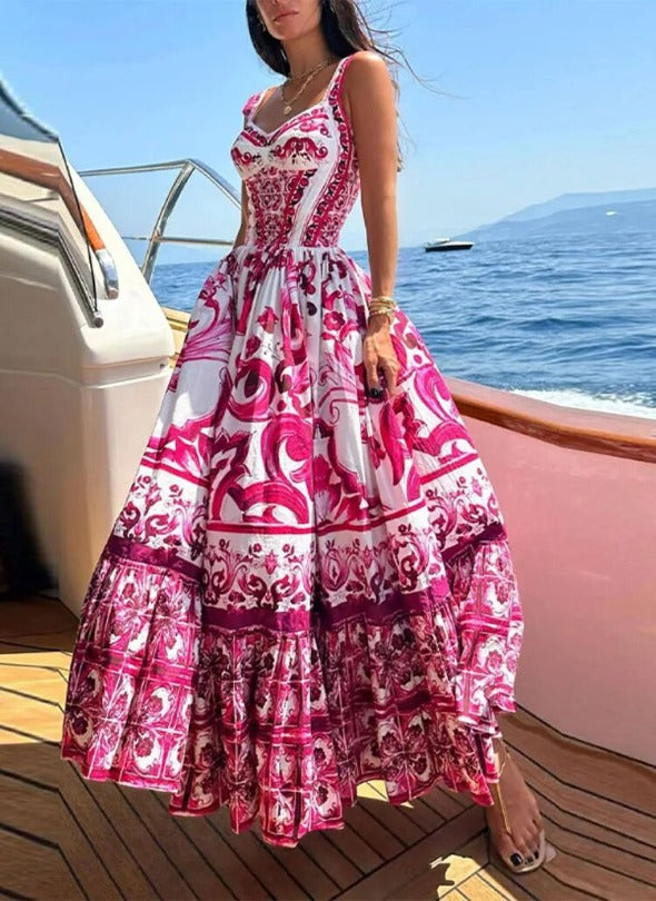 Nawel | Floral Dress A-Line Elegance and Lightness  - TrendAura