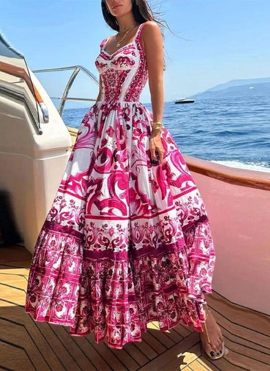 Nawel | Floral Dress A-Line Elegance and Lightness  - TrendAura
