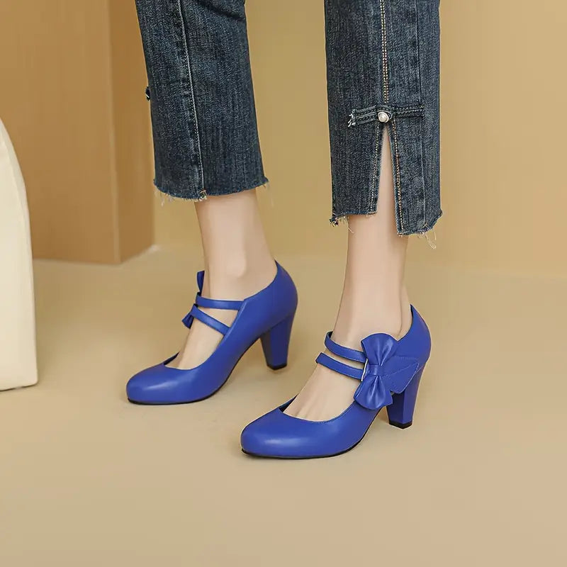 Women’s Classic Pumps | Double Strap Kitten Heels
