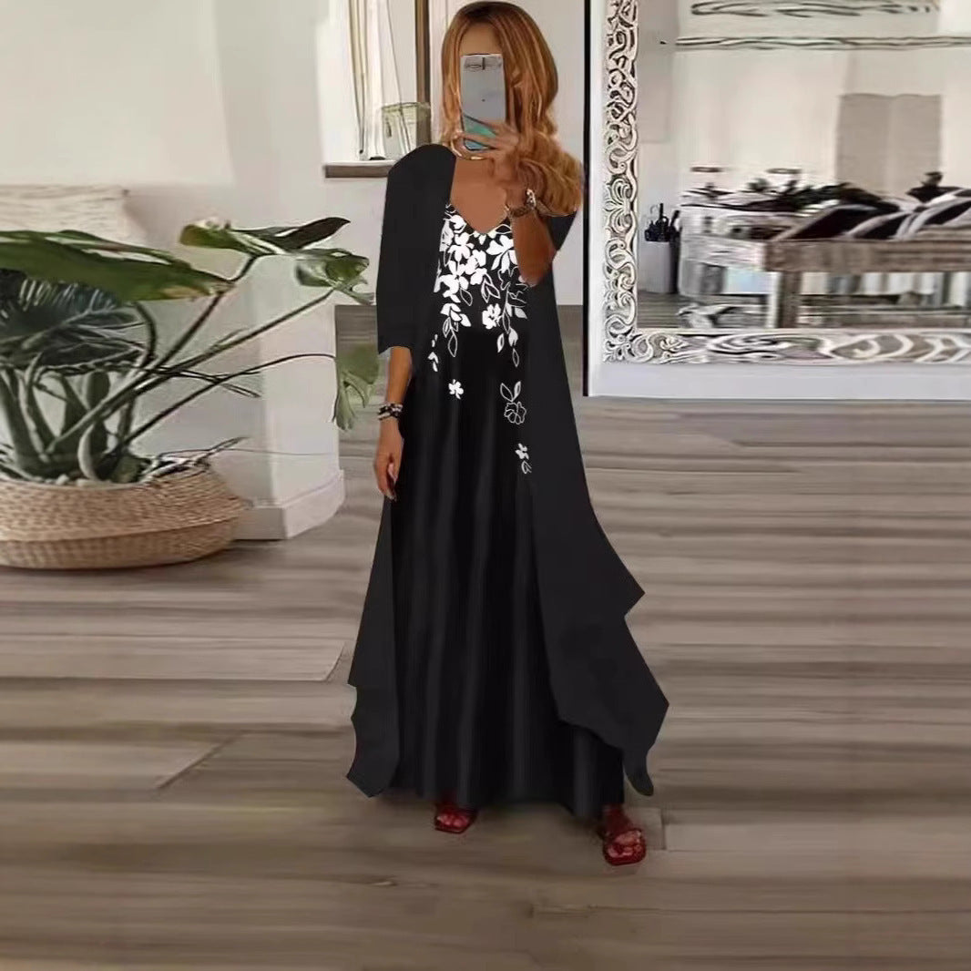 Aurélie | Long Flowing Dress with Floral Print