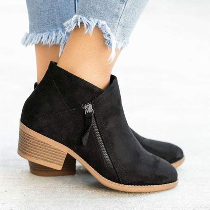 Orthopedic Leather Boots For Women With Platform Comfort And Easy Side Zipper For All Day Comfort
