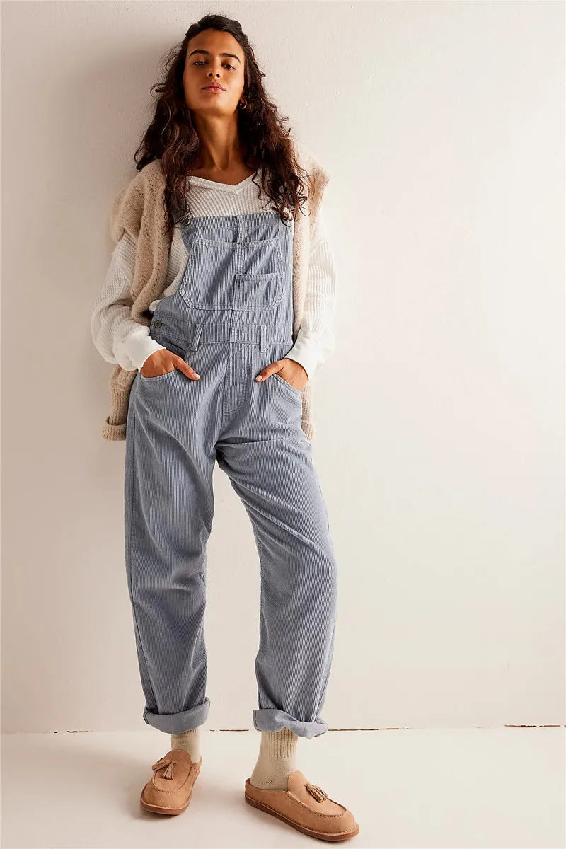 Kahina Vintage Cotton Jumpsuit For Women, Retro Elegance And All Day Comfort, Ideal For Work And Active Wear