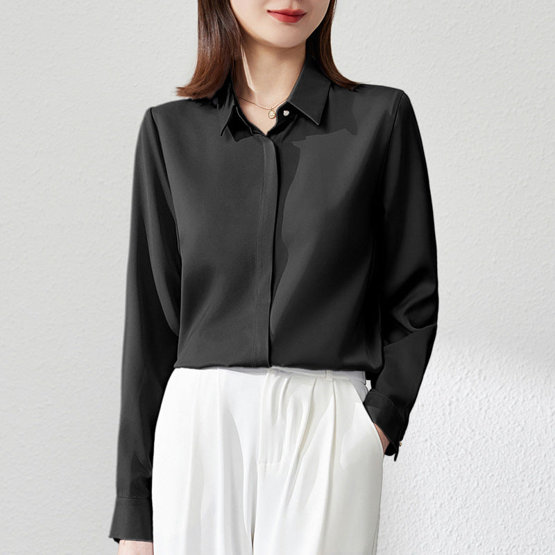 Elegant satin top for women with versatile style