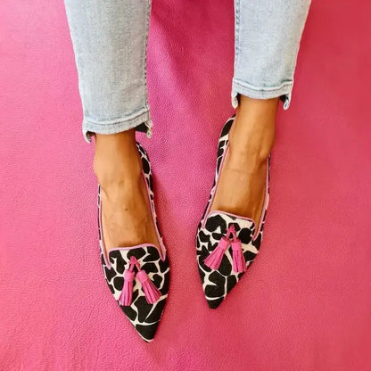 Marly Half Scarf Cow Print with Tassels for Women Chic Accessory for Everyday or Occasions