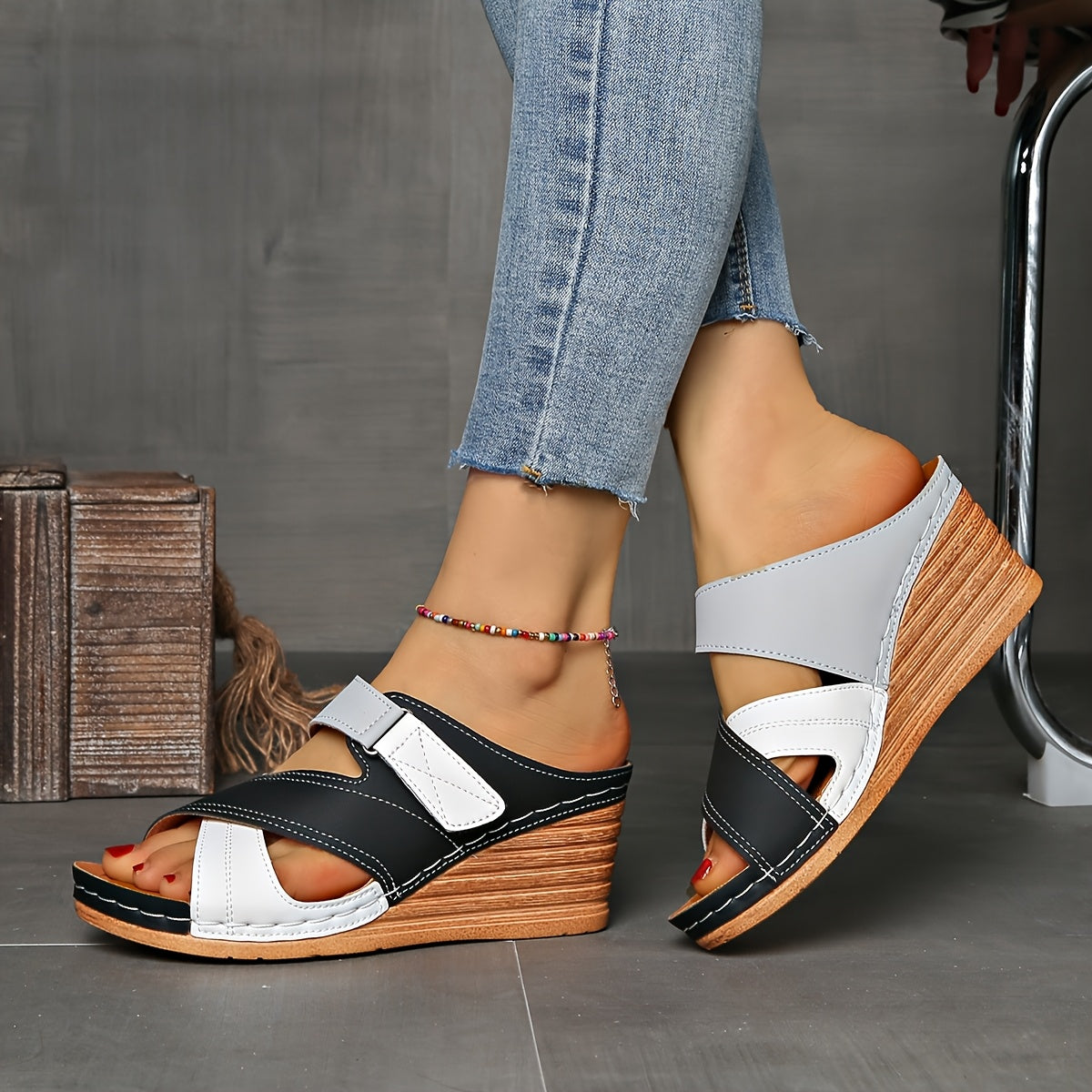 Women's Wedge Slides with Comfortable Fit and Supportive Design