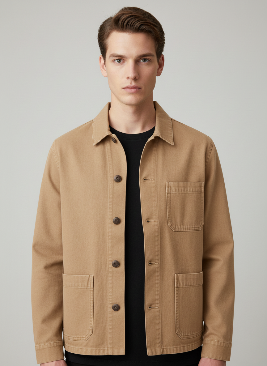TrendAura Nordisk Flair Mens Casual Jacket With Button Front Chest Pocket Relaxed Fit