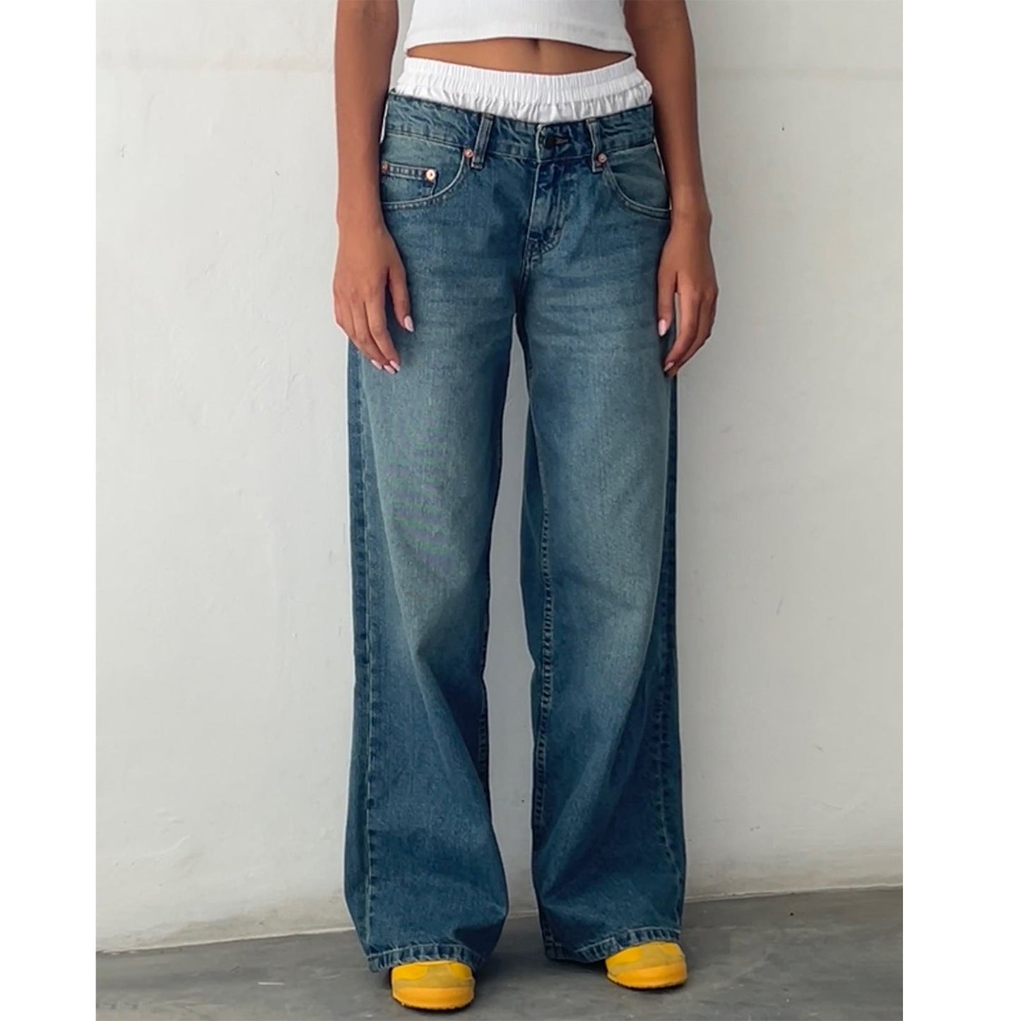 Jasmine Women's Wide Leg Denim Pants For Women, Comfortable Flattering Fit, All Day Comfort