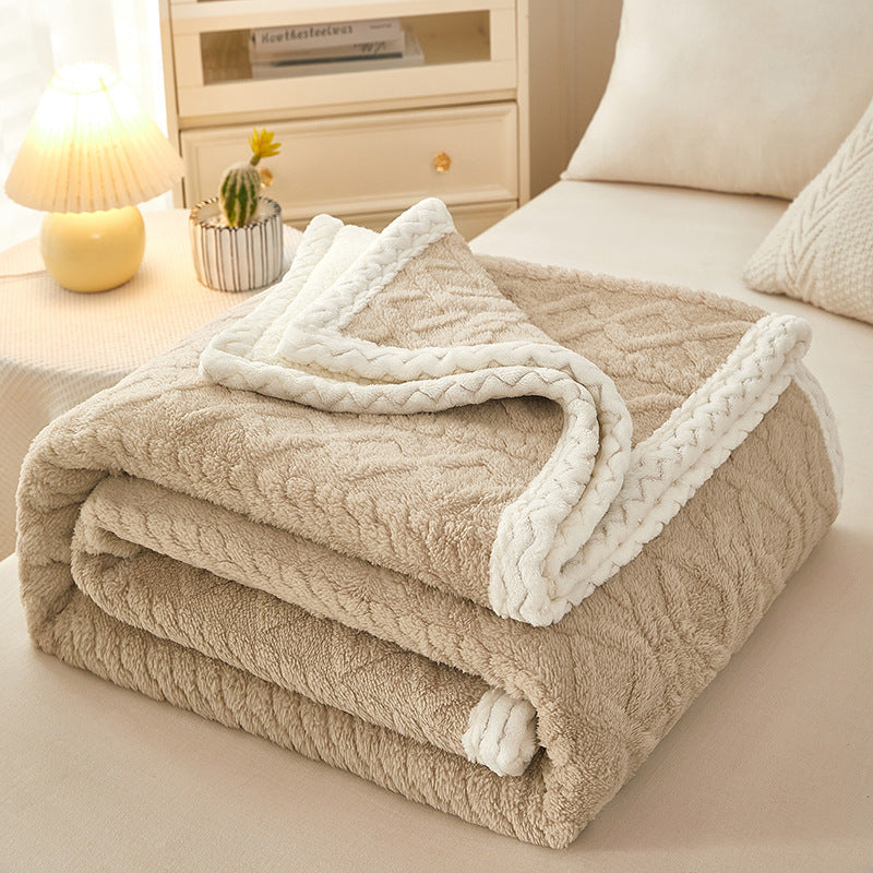 Premium Sherpa Fleece Throw Blanket Reversible Textured Design For Cozy Couches And Lounging