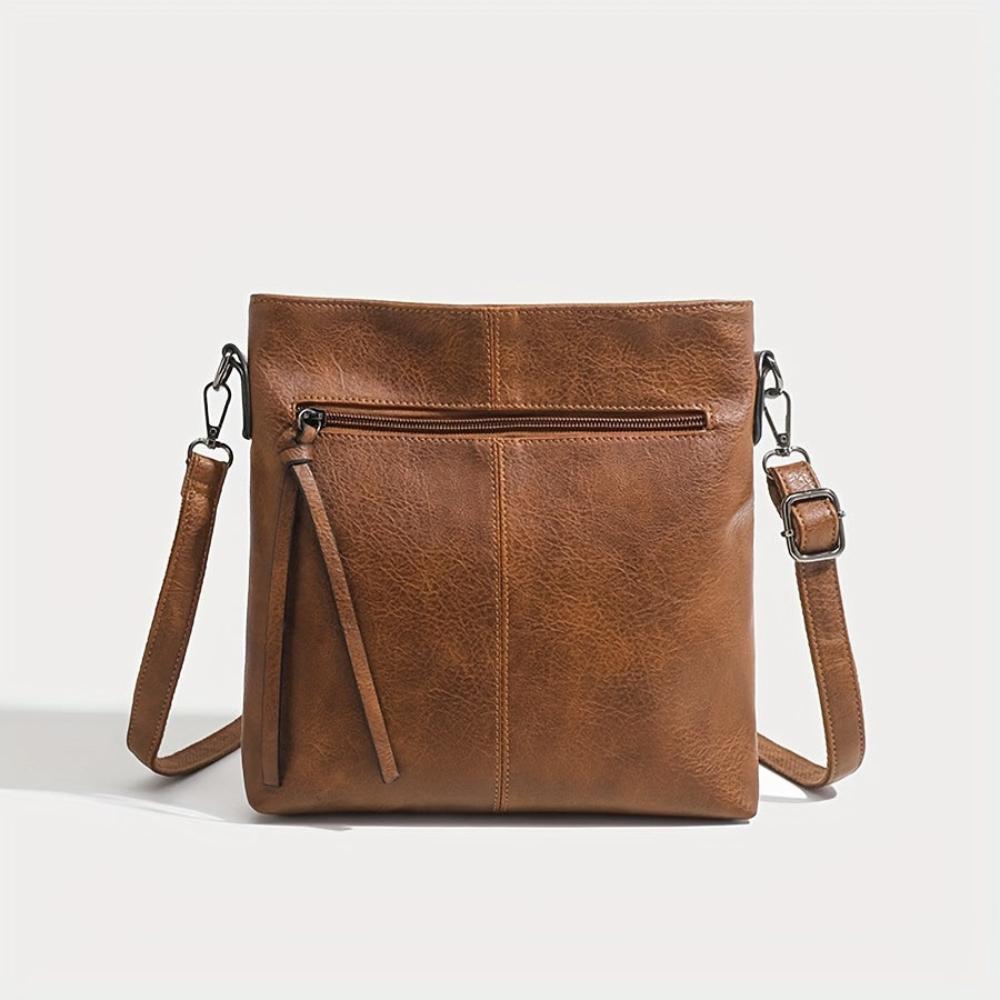 TrendAura Anna Crossbody Bag - Slim Vegan Leather with Front Zipper Pocket for Everyday Use