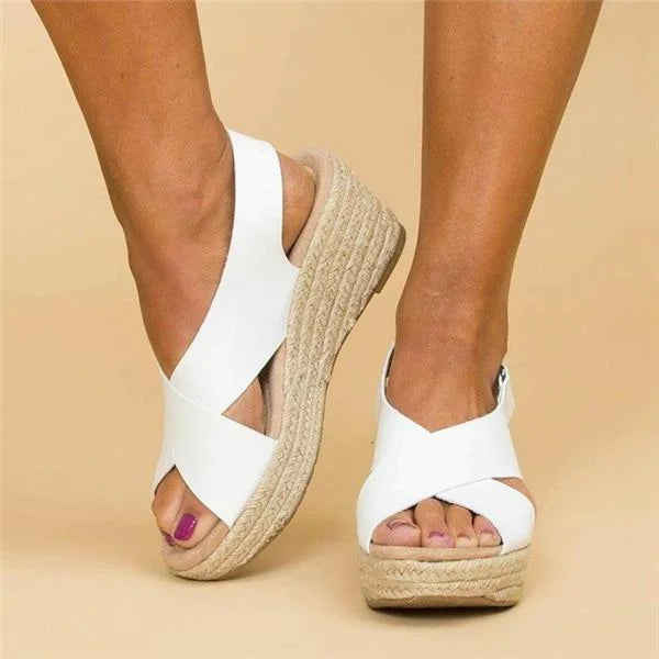 Wedge Sandals with Braided Sole