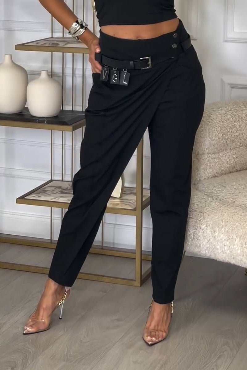Patricia Elegant Draped Pants For Women With Wide Leg Comfort And Modern Style Plus Practical Pockets