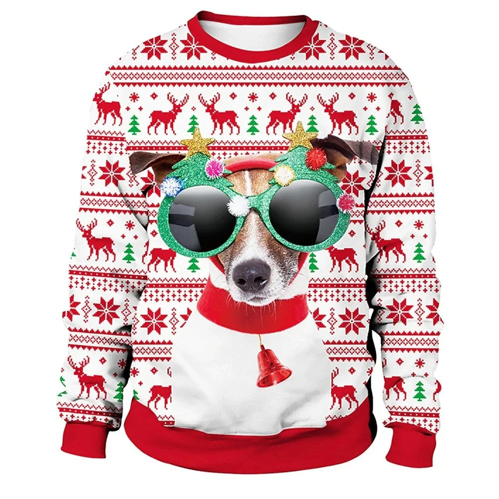 Mateo Men's Christmas Crew Neck Sweater - Soft Cotton Poly Blend for Festive Comfort and Colorful Patterns