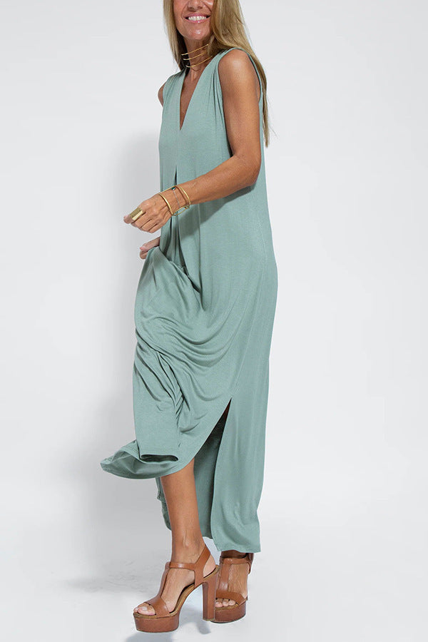 Elise Long Dress With Flowing Cardigan For Women Flattering Silhouette In Soft Polyester