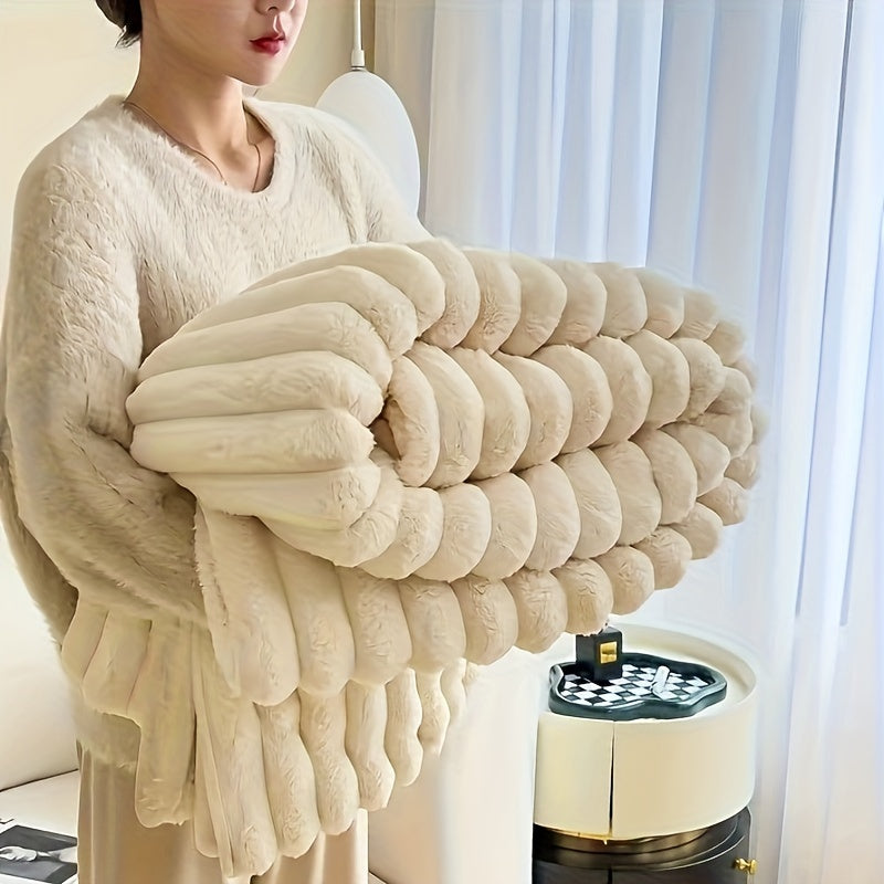 Double-layer plush comfort blanket