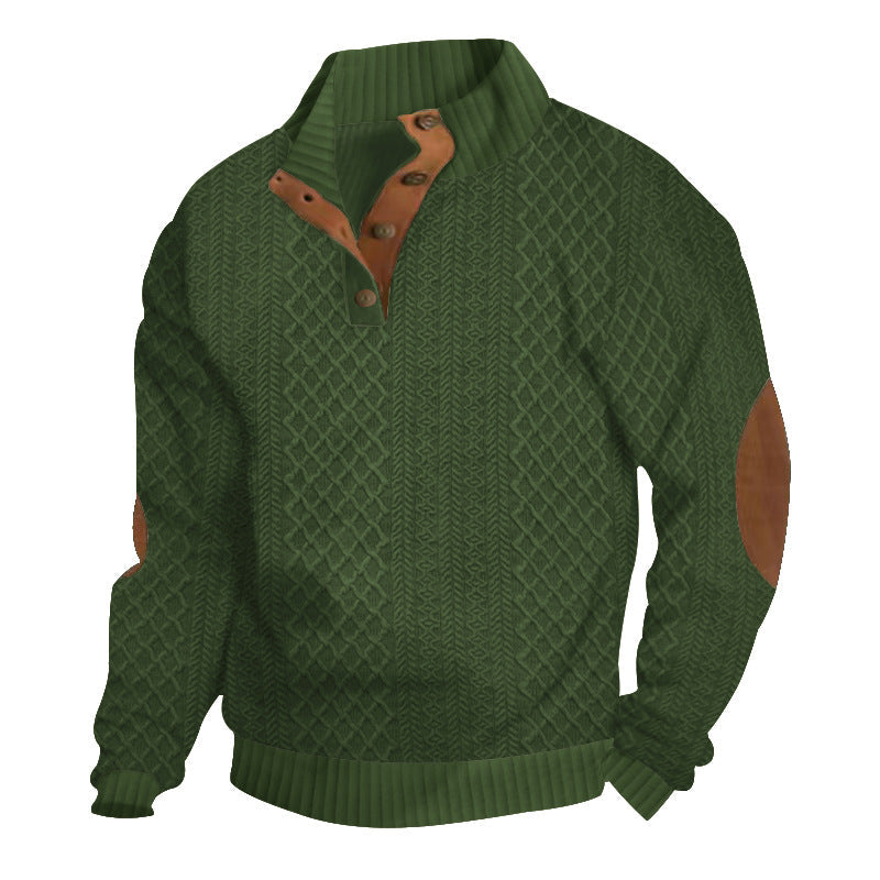 Aziz | Men's Sweater with Buttoned Collar — Timeless Warmth & Elegance