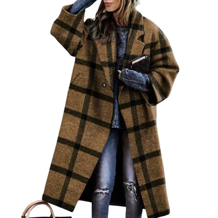 Marilyne Long Coat For Women Warm Winter Protection Chic Loose Fit With Unique Patterns