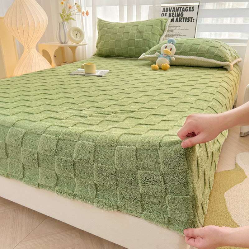 Quilted Velvet Fitted Sheet with Soft Texture