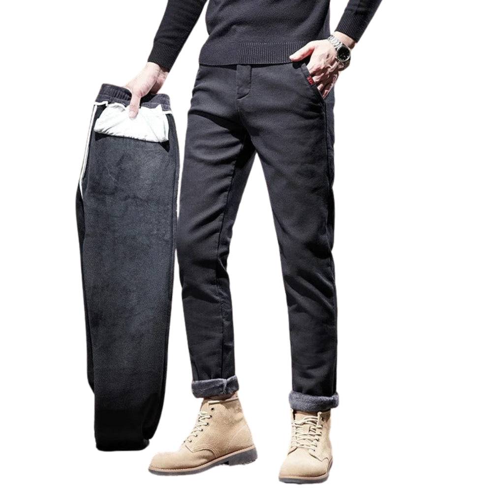 Men's Lined Winter Trousers With Fleece Insulation By Work For Durable Everyday Outdoor Wear