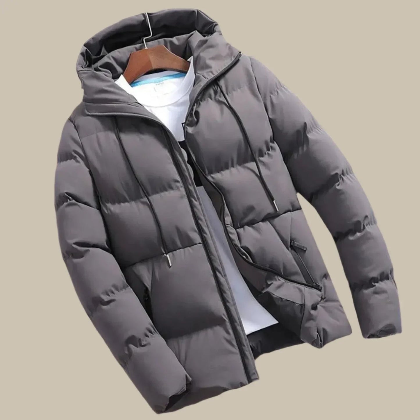 Men's Winter Coat Waterproof Puffer With Hood Warmth