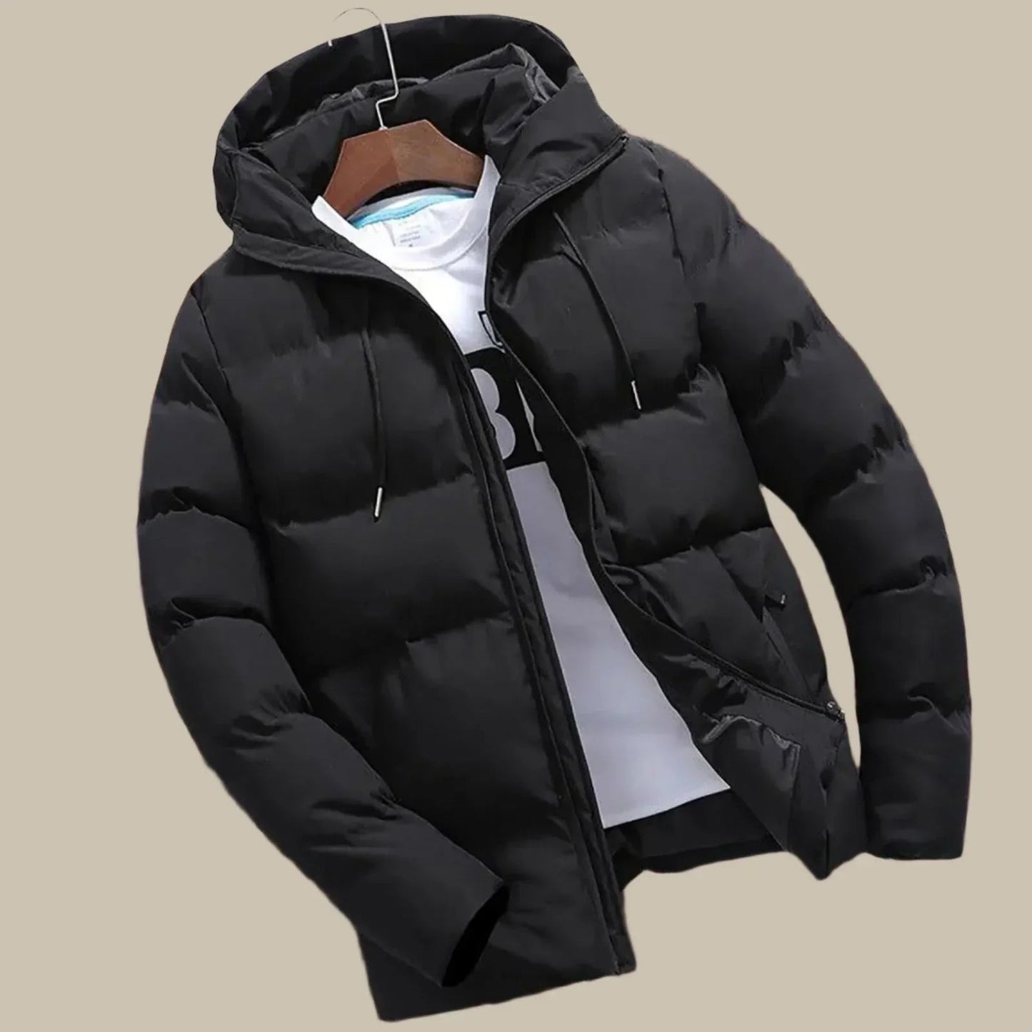 Men's Winter Coat Waterproof Puffer With Hood Warmth