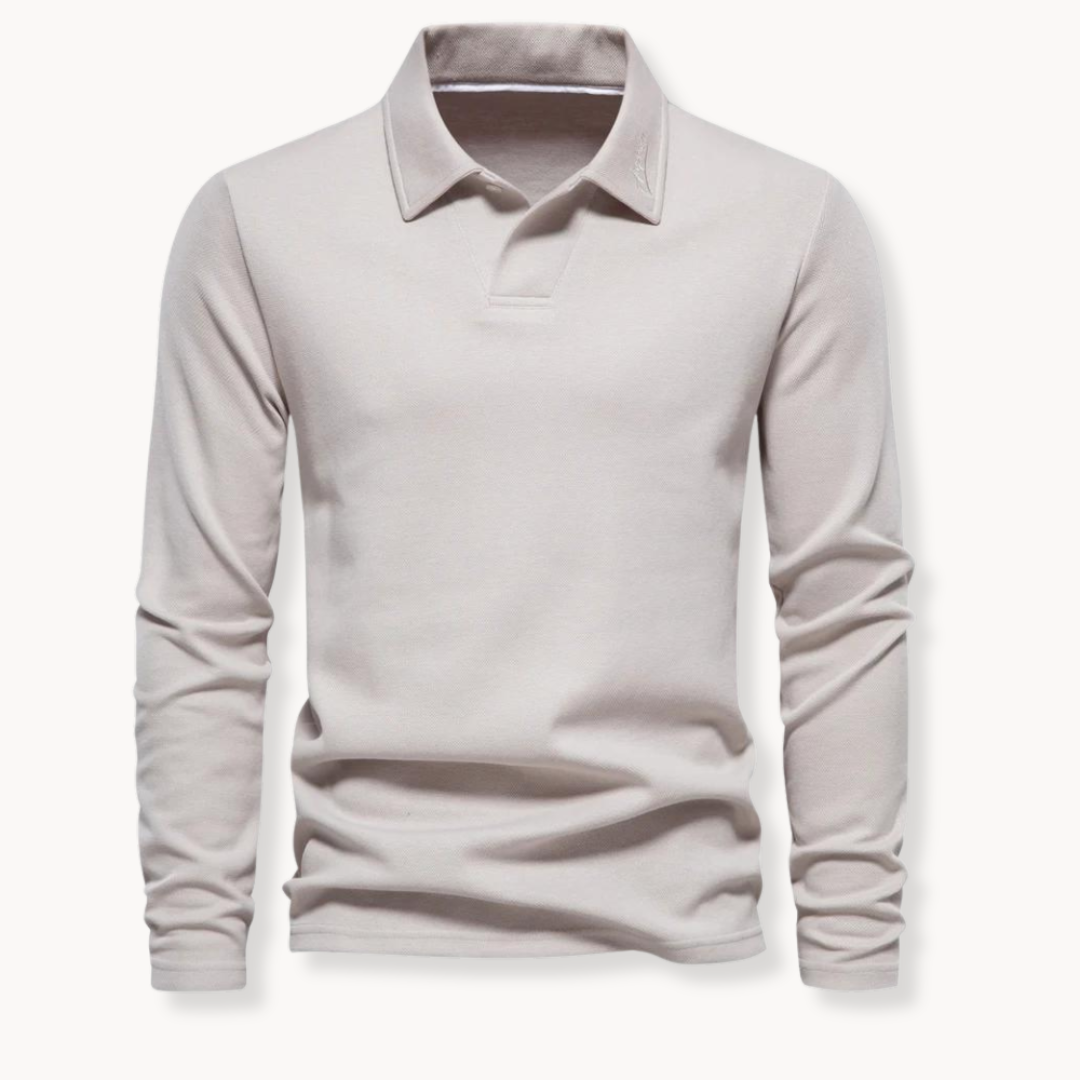 Men Long Sleeve Polo Shirt Timeless Comfort And Elegant Style For Everyday Casual Wear