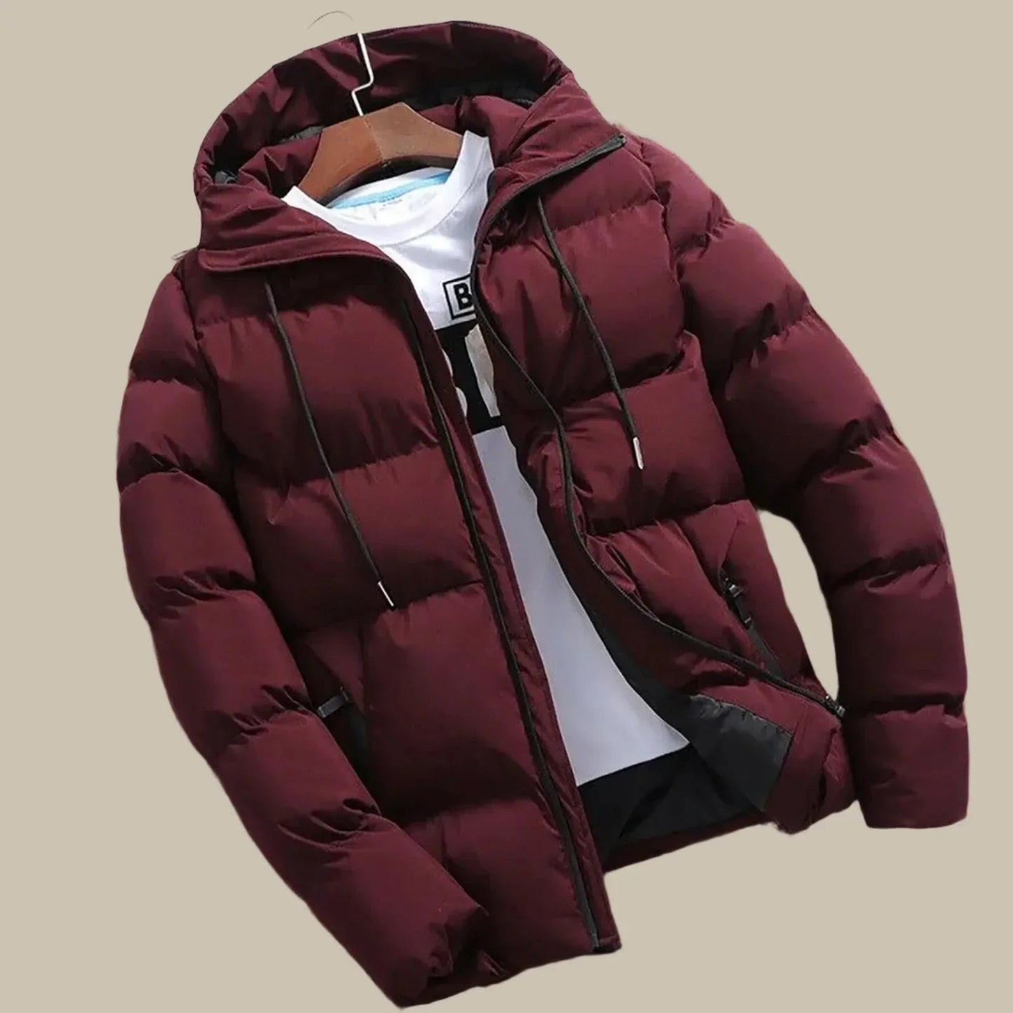 Men's Winter Coat Waterproof Puffer With Hood Warmth