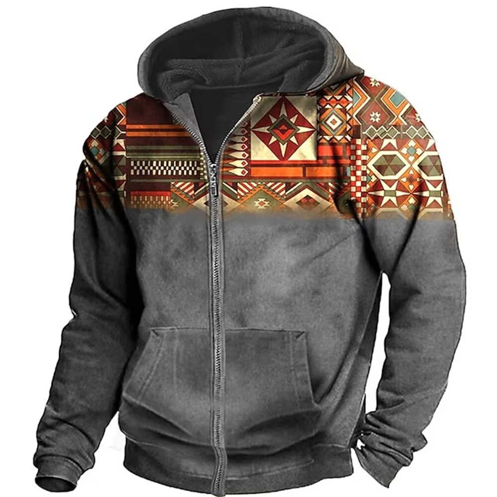 Winter jacket for men | Hoodie with zipper | Unique design and casual comfort